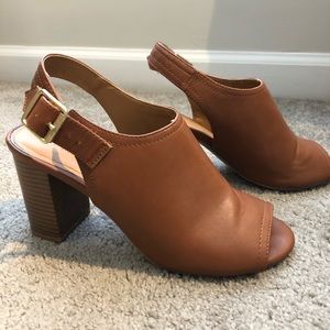 Block Heel Slingback Mules